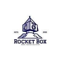 Rakete Box mit Jahrgang Stil zum Lieferung Logo Design vektor