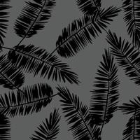 sömlös blommig mönster med stiliserade handflatan löv djungel lövverk svart silhuetter på vit bakgrund tropisk textil- design.eps vektor