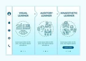 Lernstile Onboarding Vektor Vorlage