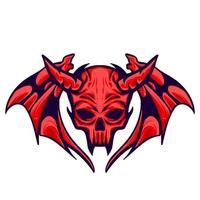 Schädel Teufel Illustration Maskottchen Logo Kunst vektor