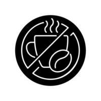 kein koffeinschwarzes Glyphensymbol vektor