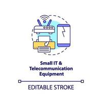 kleine es und Telekommunikationsausrüstung Konzept Symbol vektor