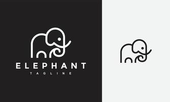 einfach Gliederung Elefant Logo vektor