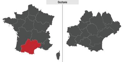 Karta område av Frankrike vektor