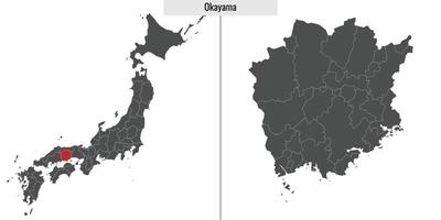 Karta prefektur av japan vektor