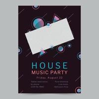 Haus Musik- Party Vorlage von Flyer, sofortig herunterladen, editierbar Design, Profi Vektor