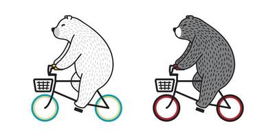 Björn vektor polär Björn rida cykel cykling klotter illustration karaktär tecknad serie