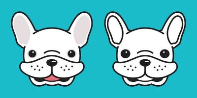 hund vektor franska bulldogg ikon huvud hund leende illustration karaktär tecknad serie klotter vit
