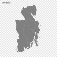 hoch Qualität Karte Bezirk von Norwegen vektor