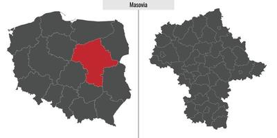 Karte Provinz von Polen vektor