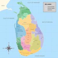 Land Karte von sri Lanka vektor