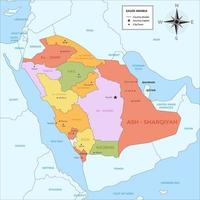 saudi arabien Karta Land vektor