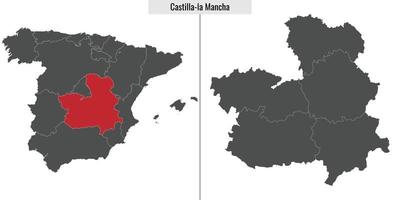Karta område av Spanien vektor