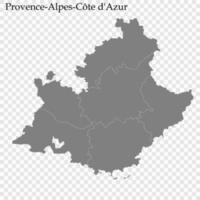 Hochwertige Karte Region Frankreich vektor