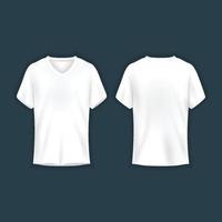 realistisch männlich Weiß Hemd spotten oben vektor