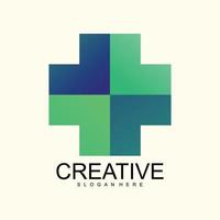 Design Logo mit medizinisch kreativ Box Gitter Element Konzept vektor