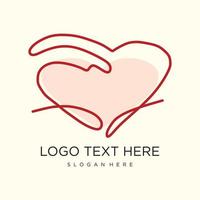Design Logo Valentinstag mit Design Liebe Konzept, Vektor Illustration.
