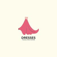 klänningar logotyp design för kvinnor unik begrepp vektor