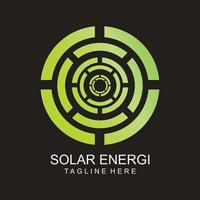 Solar- Logo und Geschäft branding Designs Inspiration isoliert zu Hintergrund vektor