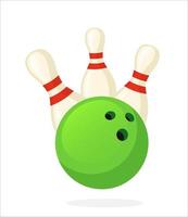 bowling boll knackar ner stift vektor