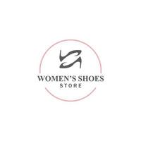 kvinnors skor med hög hälar logotyp mall vektor