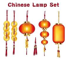 Chinesische Laterne und Gold Set Vektor