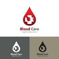 Blut Pflege Logo Design Konzept Vektor, Gesundheit Logo Vorlage, Symbol, Symbol vektor