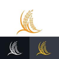 Weizen Korn Landwirtschaft Logo Design zum Bäckerei Geschäft Vorlage Vektor