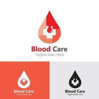 Blut Pflege Logo Design Konzept Vektor, Gesundheit Logo Vorlage, Symbol, Symbol vektor