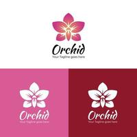 Orchidee Logo Design, geeignet zum Schönheit, Spa, Hotel, Hautpflege, Blume Geschäft Unternehmen vektor