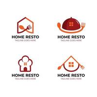 restaurang hus logotyp design, lämplig för mat företag vektor