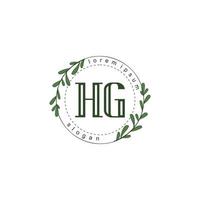 hg Initiale Schönheit Blumen- Logo Vorlage vektor