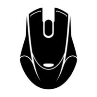 Gaming-Maus-Glyphen-Symbol. Sportausrüstung. Computermaus. Spielgerät. Silhouette Symbol. negativer Raum. Vektor isolierte Ikone