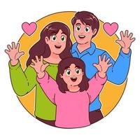 Lycklig familj illustration, föräldraskap dag vektor