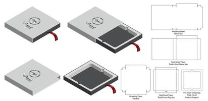 Box Verpackung gestanzte Vorlage Design. 3D-Modell vektor