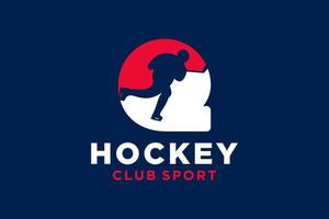 Vektor Initialen Brief q mit Eishockey kreativ geometrisch modern Logo Design.