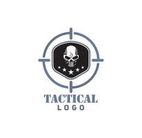 urban taktisk överlevnad skalle logo design vektor