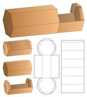 Box Verpackung gestanzte Vorlage Design. 3D-Modell vektor