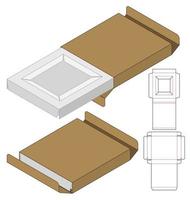 Box Verpackung gestanzte Vorlage Design. 3D-Modell vektor