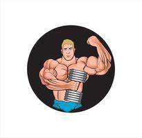 ein Mann Bodybuilder Design Illustration Design Illustration vektor