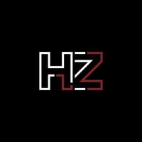abstrakt Brief hz Logo Design mit Linie Verbindung zum Technologie und Digital Geschäft Unternehmen. vektor