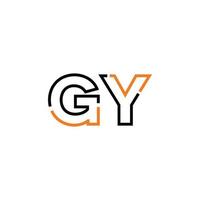 abstrakt brev gy logotyp design med linje förbindelse för teknologi och digital företag företag. vektor