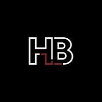 abstrakt Brief hb Logo Design mit Linie Verbindung zum Technologie und Digital Geschäft Unternehmen. vektor