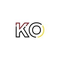 abstrakt Brief ko Logo Design mit Linie Verbindung zum Technologie und Digital Geschäft Unternehmen. vektor