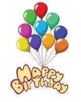 Grattis på födelsedagen text baloons band isolerad på vit bakgrund vektor