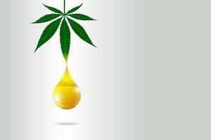 cbd Hanföl des medizinischen Cannabisplakatkonzepts. Marihuana Blatt Extrakt Tropfen Naturprodukt Etikett Design-Vorlage. Vektor-EPS-Illustration vektor