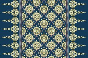 etnisk mönster. sjalett mönster. silke nacke scarf. bandana skriva ut. huvudduk. blommig årgång stil. indonesiska batik. textil, tyg, bricka, Kläder. stam- textur. vektor. blå, röd, guld, gul. vektor