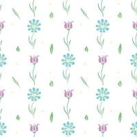 nahtlos Blumen- Muster. Gekritzel Hintergrund mit Blumen. Frühling Muster vektor