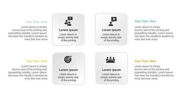 Geschäft Infografiken Design Vorlage mit Symbole und 4 Optionen oder Schritte. fließen Diagramm. vektor