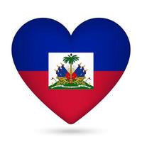 Haiti Flagge im Herz Form. Vektor Illustration.